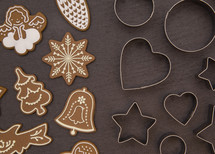 Christmas cookies and cookie cutters 
