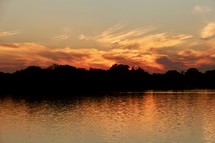 lake at sunset 