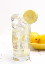 Fresh Squeezed Lemonade on a White Distressed Table