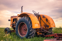 a tractor in a field 