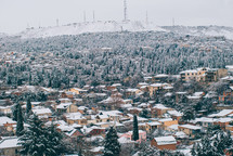 Snowy-covered Houses In Winter. The Snowy Landscape Of The City