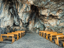 Ancient Christian Chapel inside a Cave in mountain
