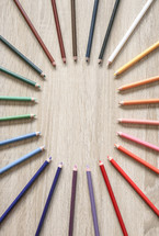 circular colored pencils border 