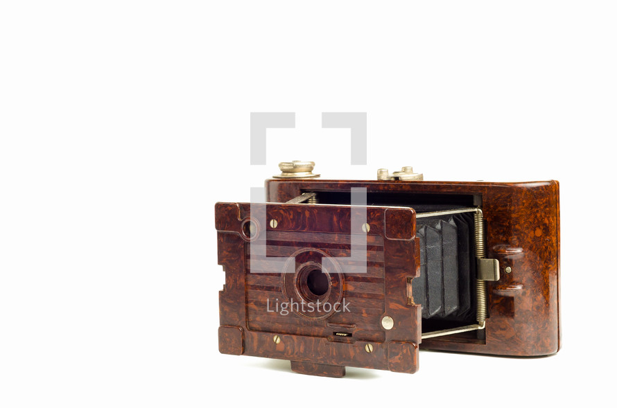 vintage wooden camera 