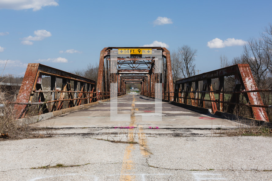 A historic truss bridge in America.