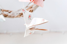 floral paper crane 