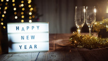 Happy new Year banner with festive composition