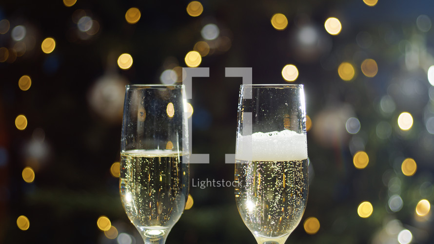 glasses of sparkling wine for the Christmas holidays