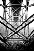 steel beams on a bridge 