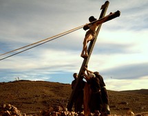 raising the cross at crucifixion 