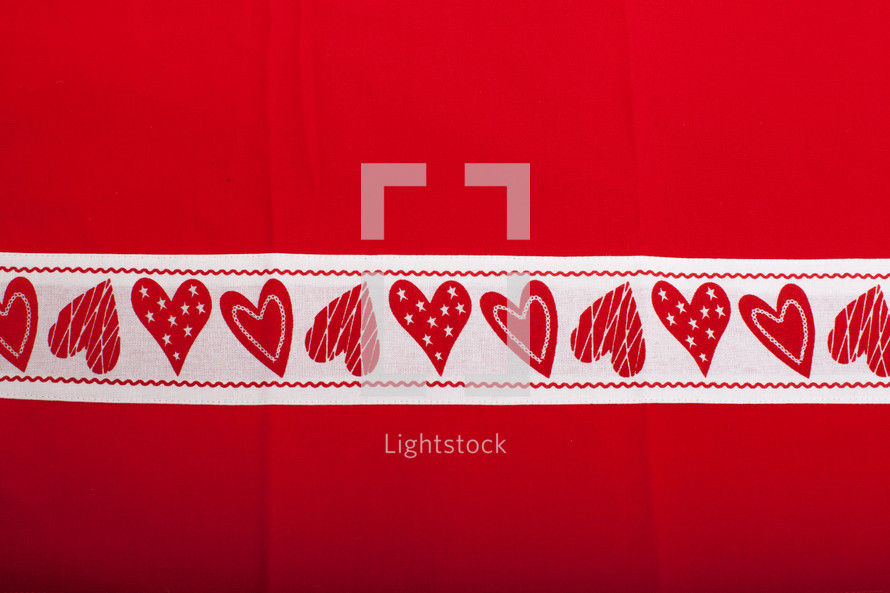 red and white heart banner
