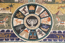 Mosaic of the Symbols of the Twelve Tribes of Israel 