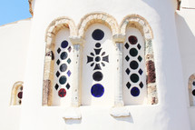 exterior of church stained glass windows 