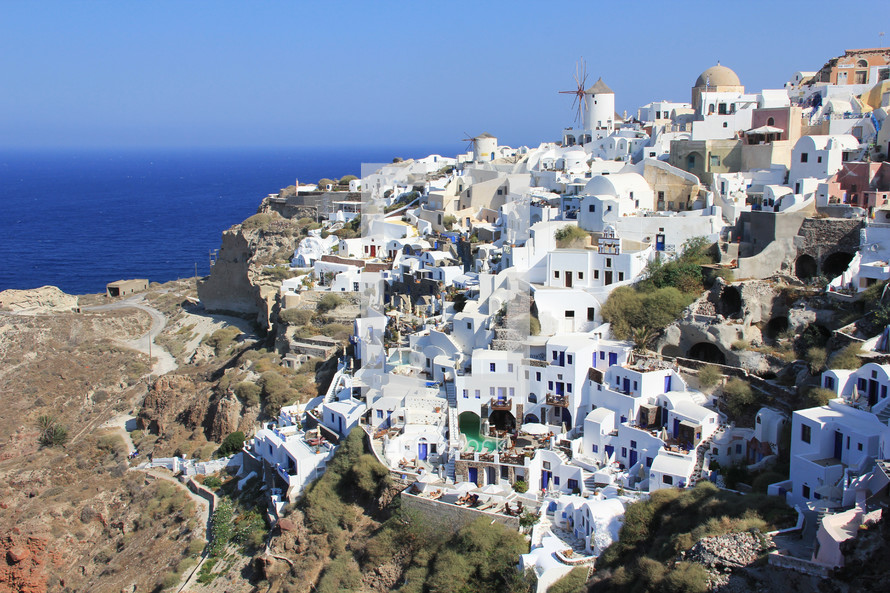 Homes on a Greek hillside 