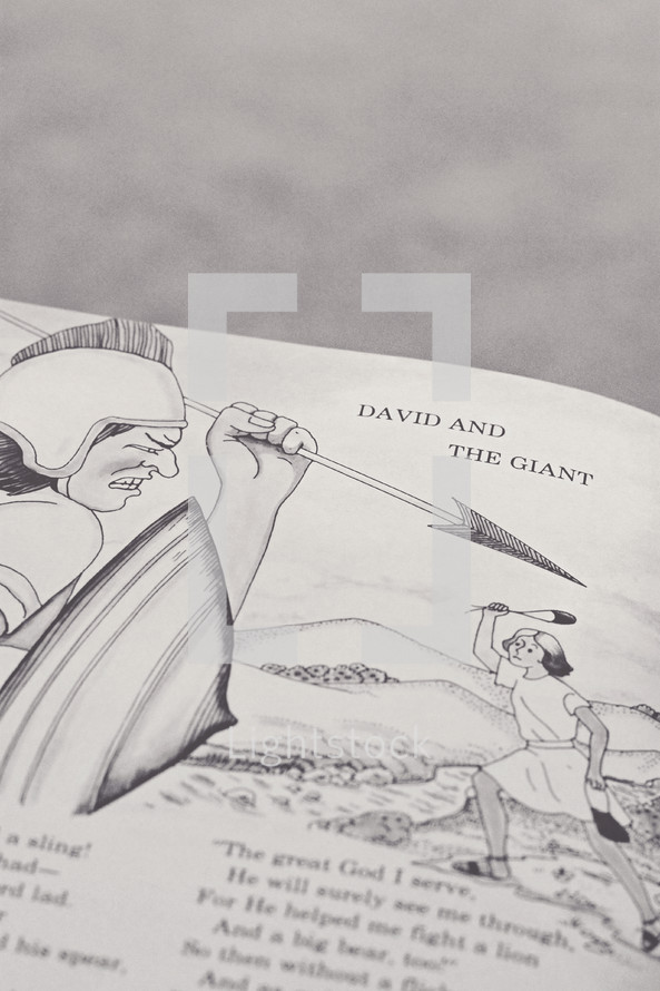 An illustrated children's book about David and the giant.