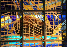 Stained Glass window of Noah's Ark