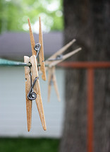 clothes pins on the line 