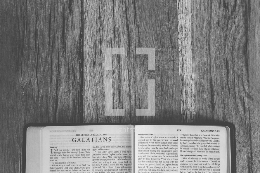 Bible opened to Galatians 