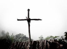a cross made from sticks 