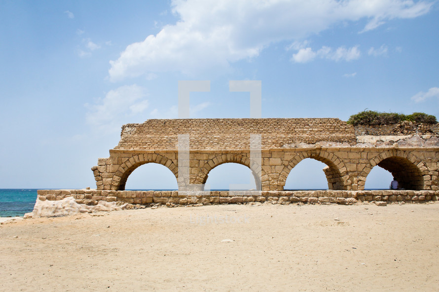 Ancient Roman aqueduct in what was Caesarea.