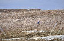 Woman running in the field