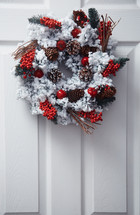 Christmas wreath on a front door 