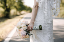 a bride holding her bouquet 