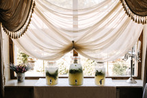 lemonade refreshments in a window 