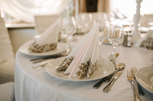 place settings on a table 