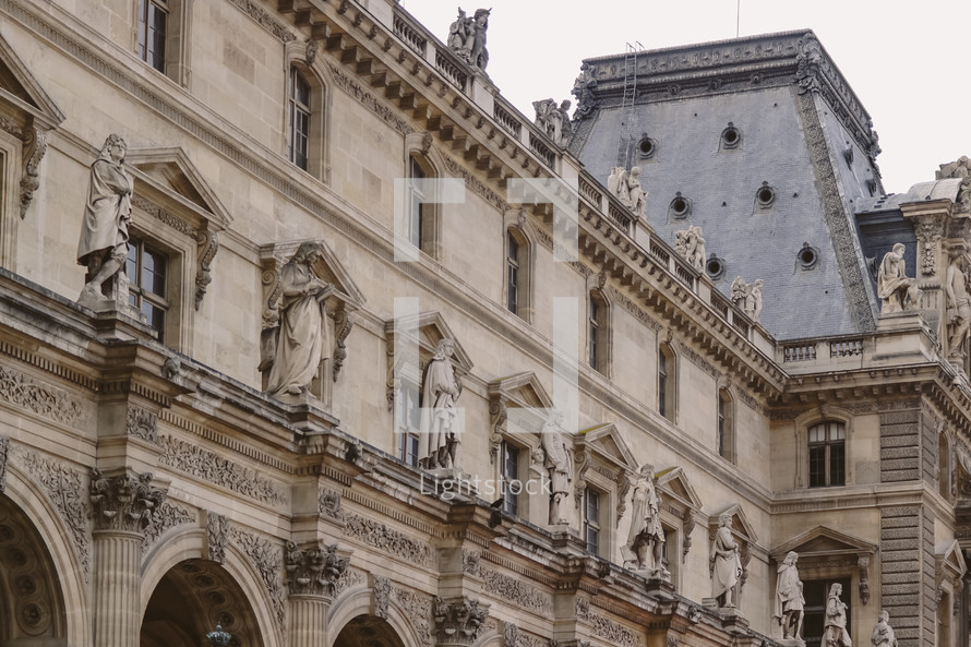 exterior of the Louvre in Paris 