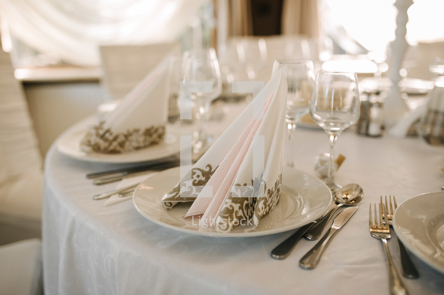 place settings on a table 