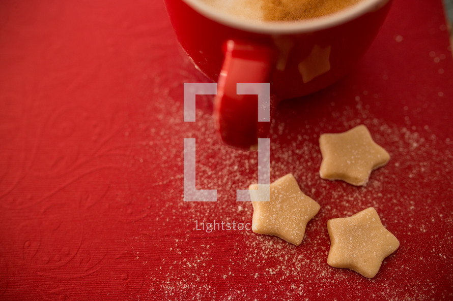star shaped cookies and mug 