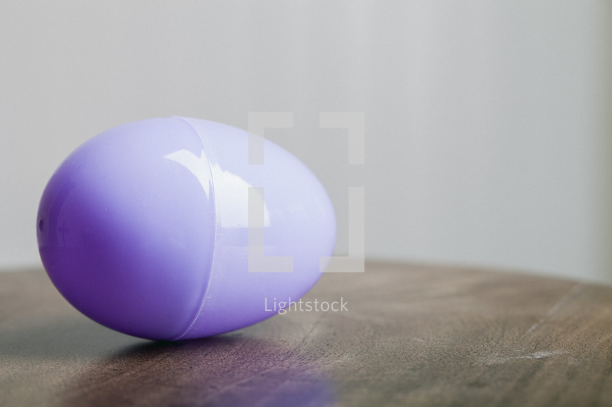 Purple plastic Easter egg.