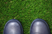 shoes in grass