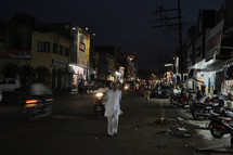 Night street scene in central India
