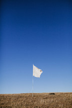 white flag flying in a field
