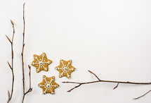 Christmas, cookies, sticks, background, border 