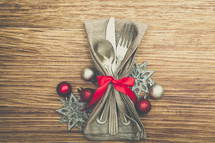 Christmas Meal Table Setting Background