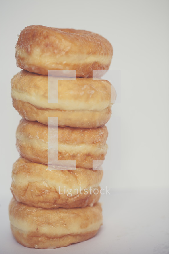 stacked glazed donuts 