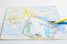 child's artwork of the Nativity 