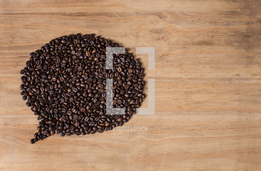 Coffee beans in a balloon formation.