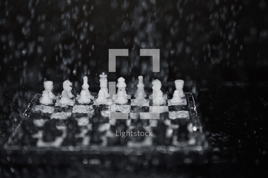 wet chessboard 