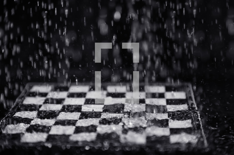 raining on a chess board 