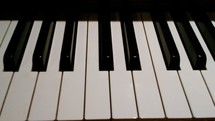 piano keys on a piano keyboard at a local church