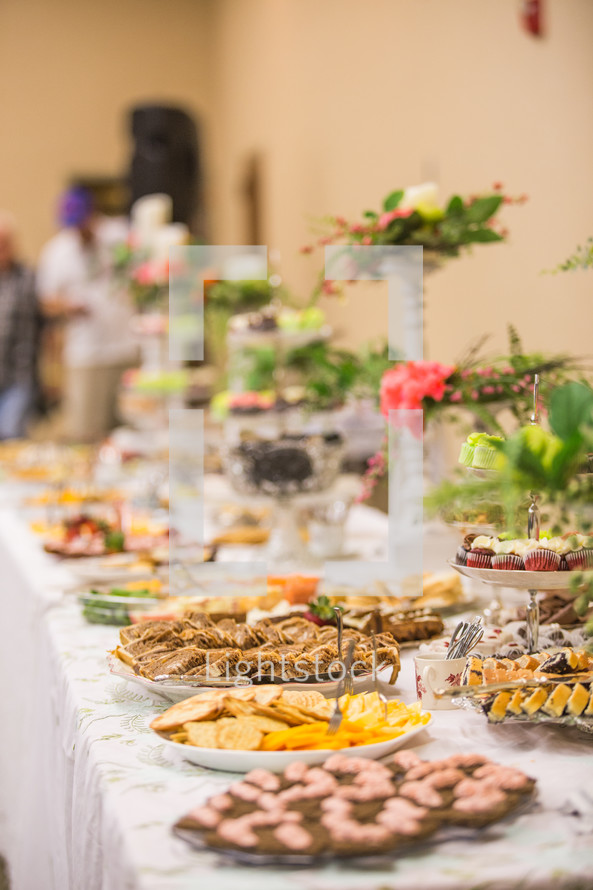 desserts and appetizers on a table 