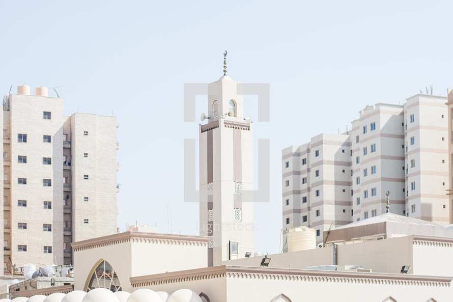 tower on a mosque in the middle east 