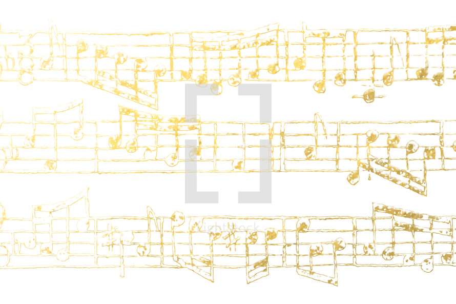 music notes in gold 