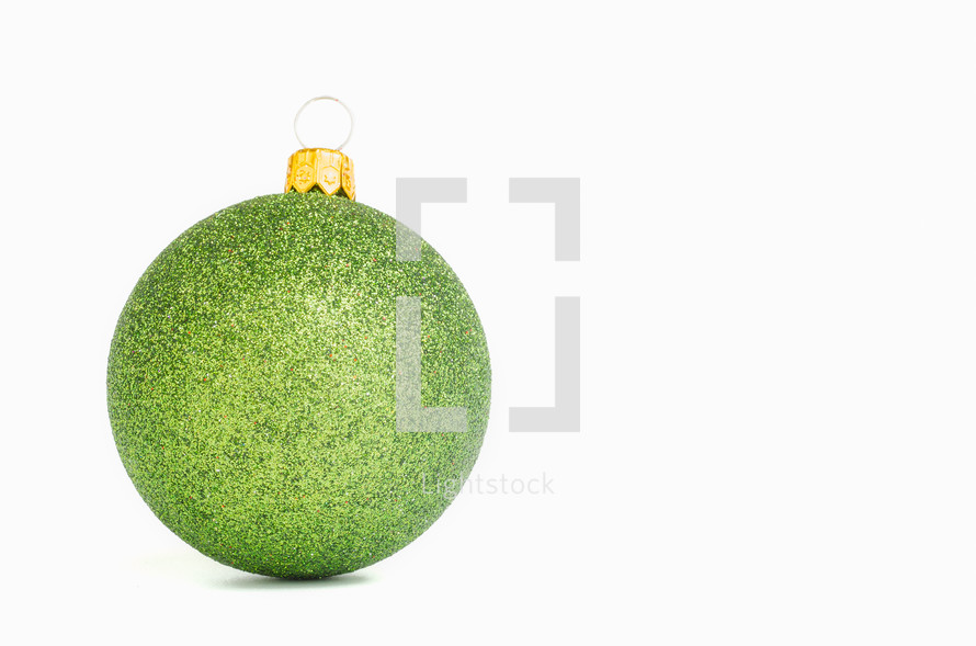 green glitter ornaments 