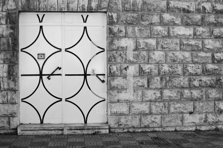 geometric patterned door 