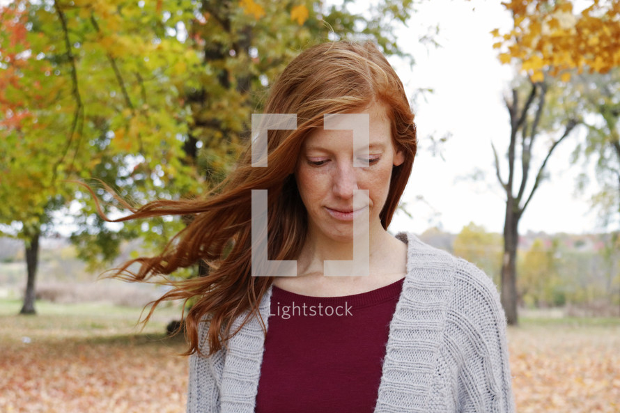 woman outdoors in fall 
